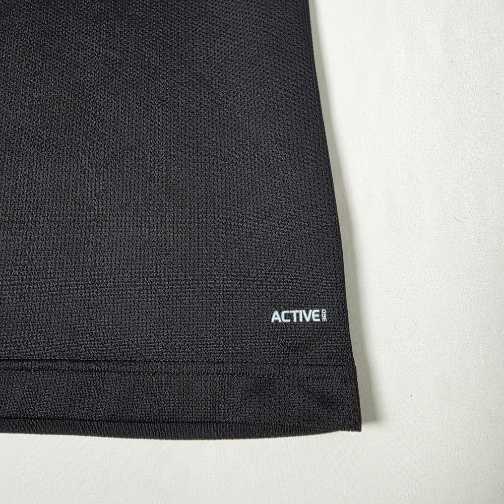 Adidas T-Shirt Men Large Black Active 360 Short Sleeve AZB004 Stripe Athletic - Picture 1 of 13